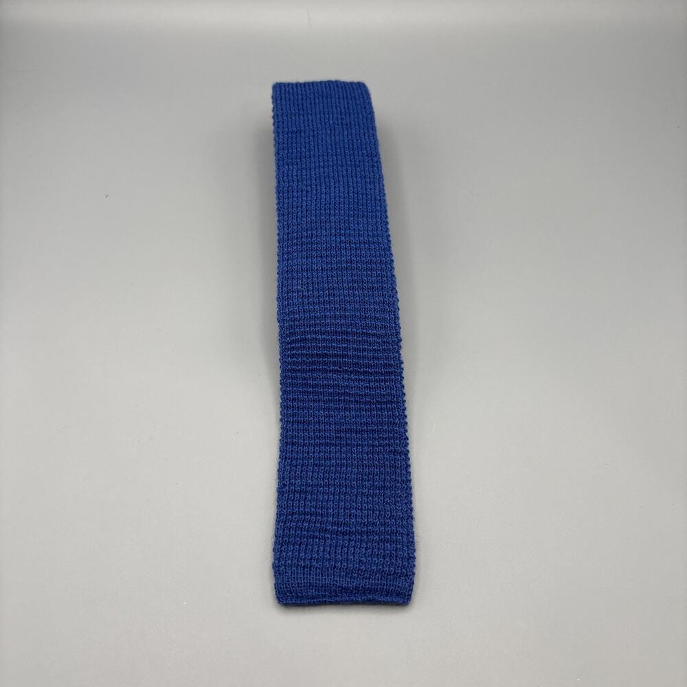 Vintage John Weitz Wool Square Bottom Tie Men's Blue